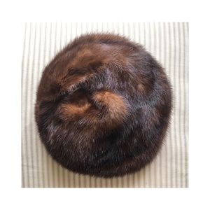 Vintage Mink Fur Beret Hat